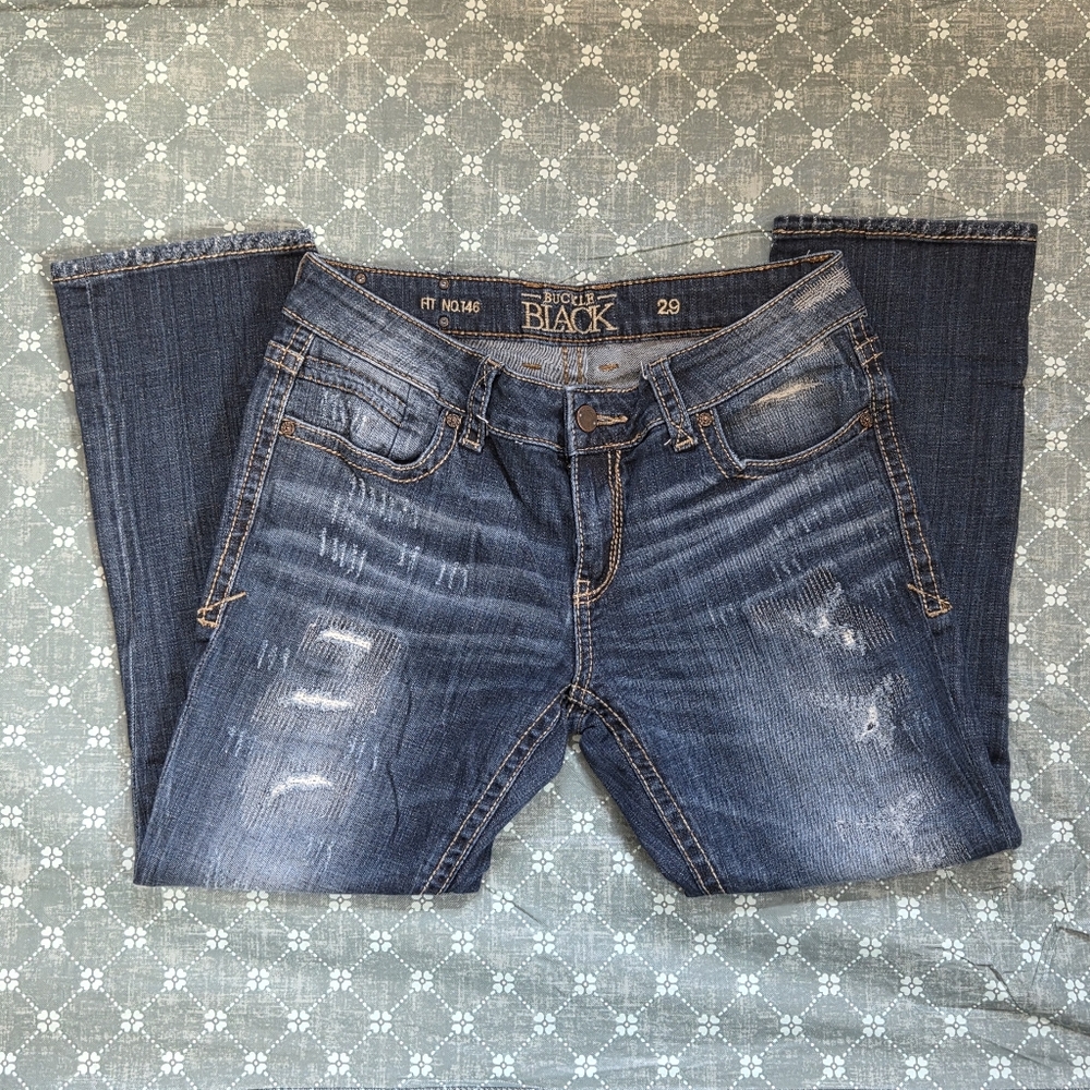 Buckle black fit no.146 29 cropped distressed Blue denim Jeans - Picture 6 of 8